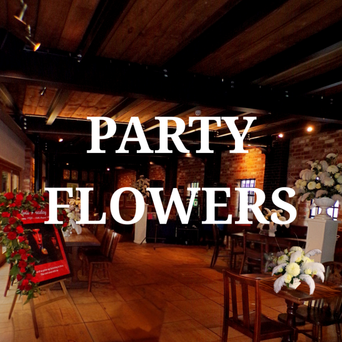 decorated party venue flowers telford florist